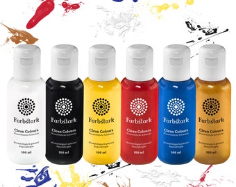 116,58 EUR / 1l Bodypaintingfarben Set "Basic"  6 x 100 ml intensive Körperfarbe (insgesamt 600 ml)