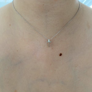 18K Gold or Silver Dainty Cross Necklace,Cross Necklace, Cross Pendant Necklace, Water and Tarnish Resistant Necklace image 7