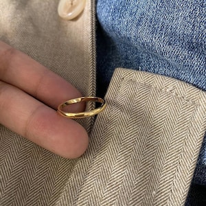 18K Gold Stackable Ring, Band Ring, Water and Tarnish Resistant Ring, Stainless Titanium Ring