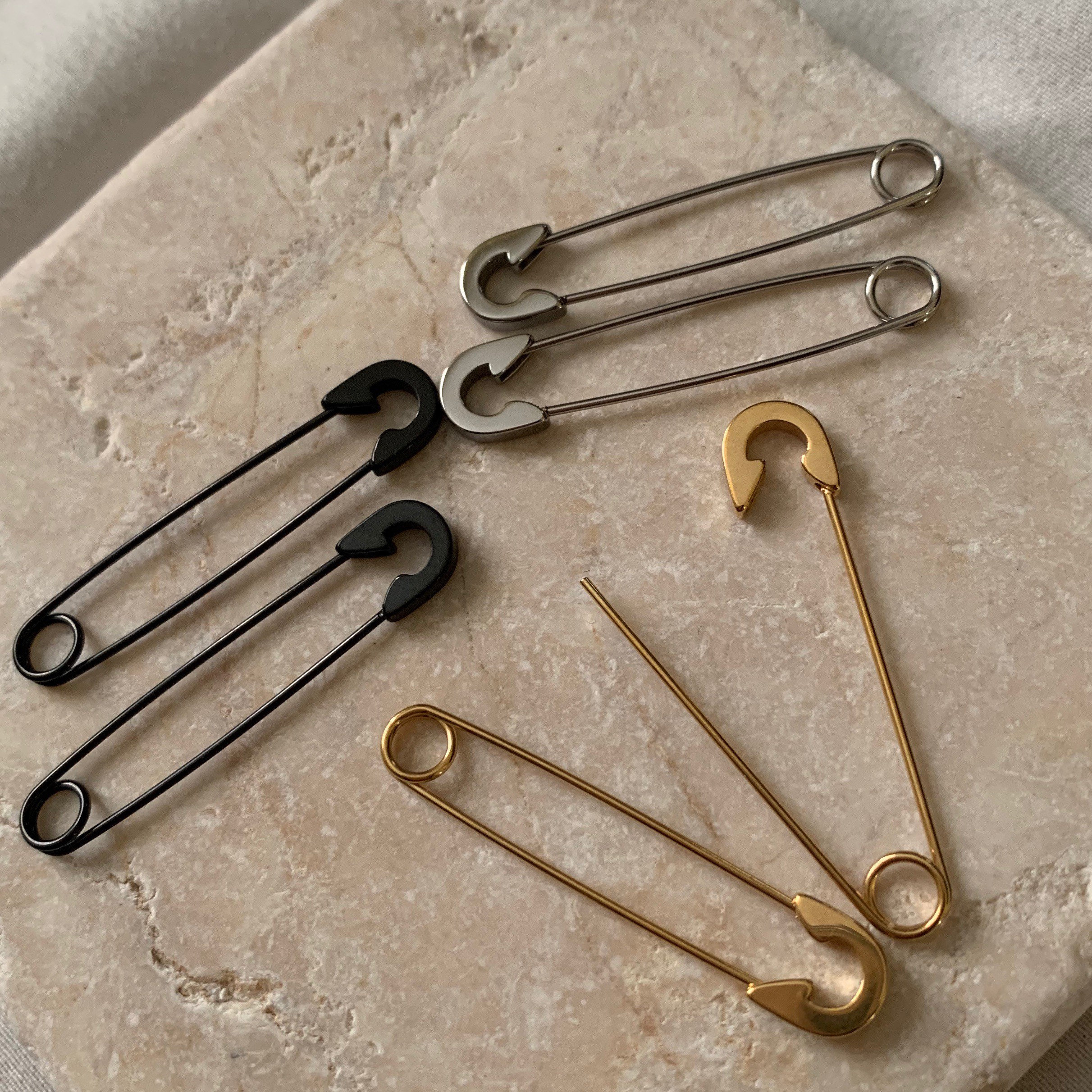 Titanium safety pin earrings deals