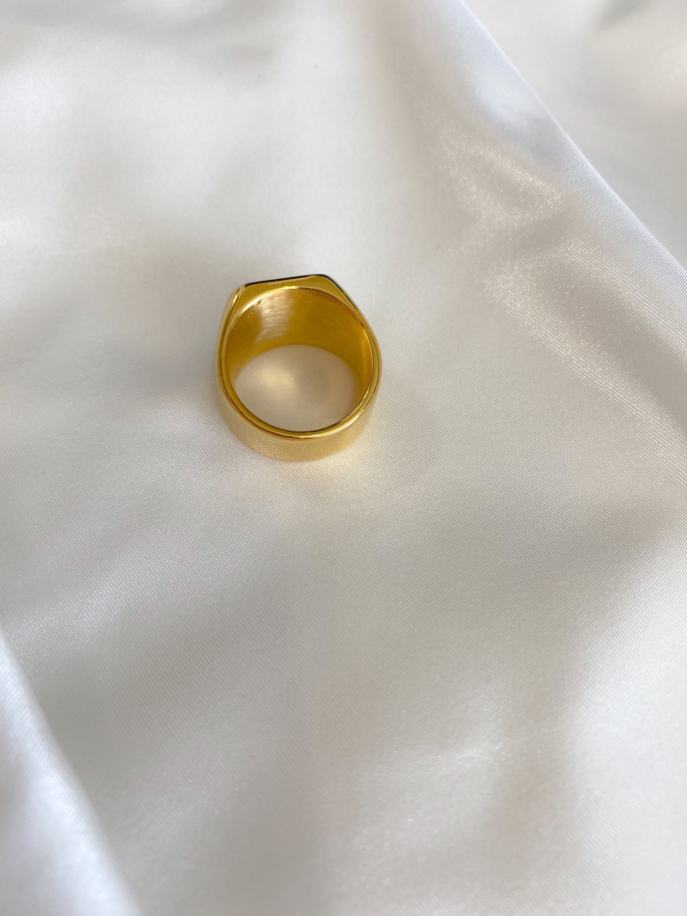 18k Gold Square Statement Ring Water and Tarnish Resistant - Etsy