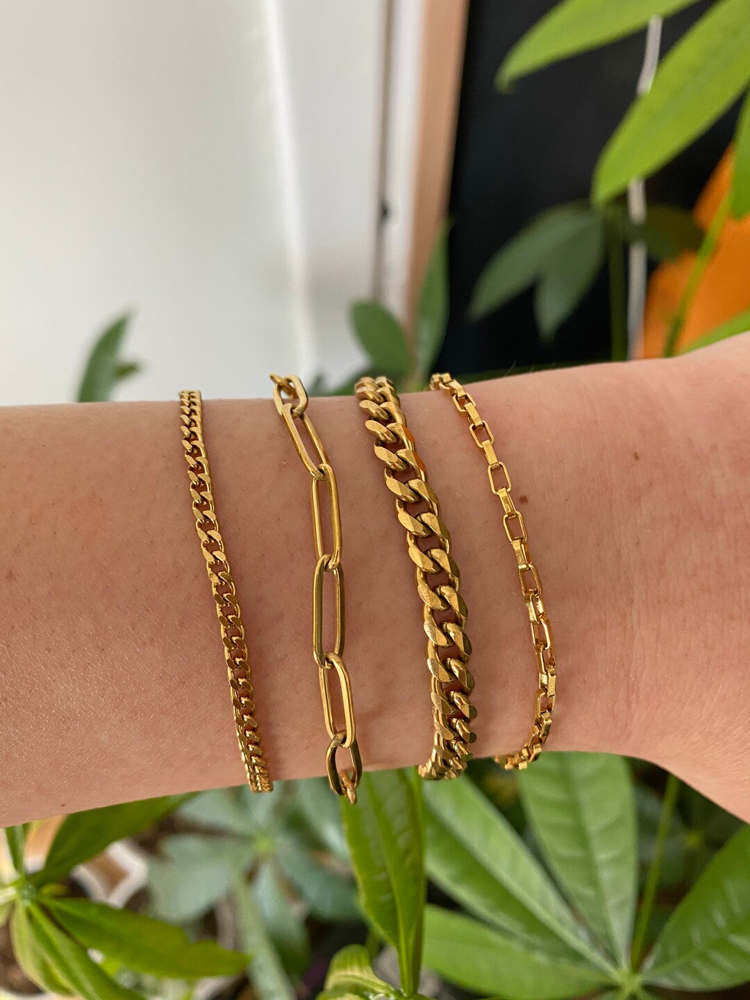 18K Gold Bracelets Water and Tarnish Resistant 