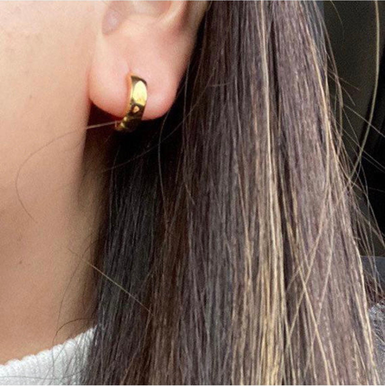 18k Yellow Gold 20mm Sleeper Non-allergenic 18k Yellow Gold Plated Huggie Hoop Earrings &ndash; 20mm Sleepers, Non-Allergenic, Australian Made 14k Gold Earrings For Women