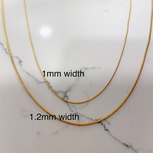 18K Gold Minimal Chain Necklace Water and Tarnish Resistant Etsy