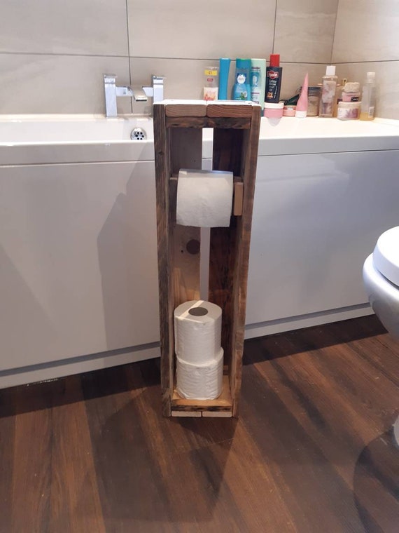 Rustic toilet roll holder free standing toilet roll holder Etsy
