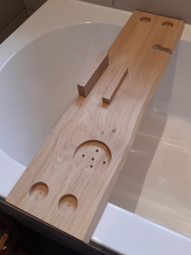 Bath caddy Oak bath caddy wooden bath tray bathroom Etsy