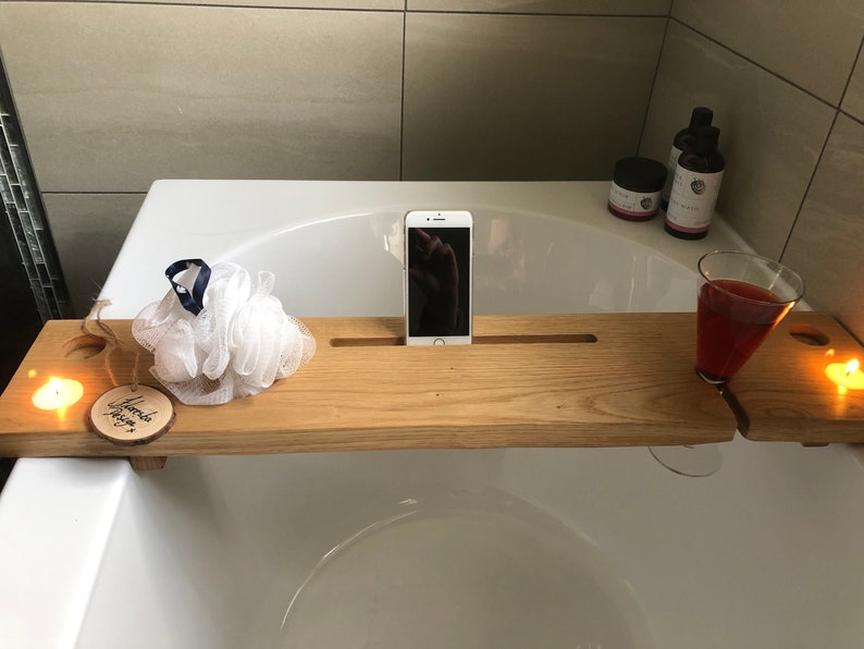 Bath caddy Oak bath caddy wooden bath tray bathroom Etsy