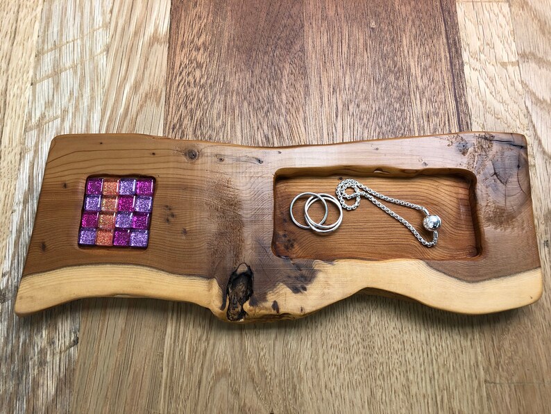 Solid yew jewellery tray Trinket tray jewellery tray wood dish Ring dish