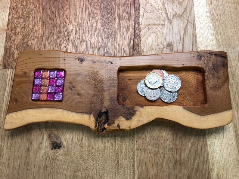 Solid yew jewellery tray Trinket tray jewellery tray wood dish Ring dish