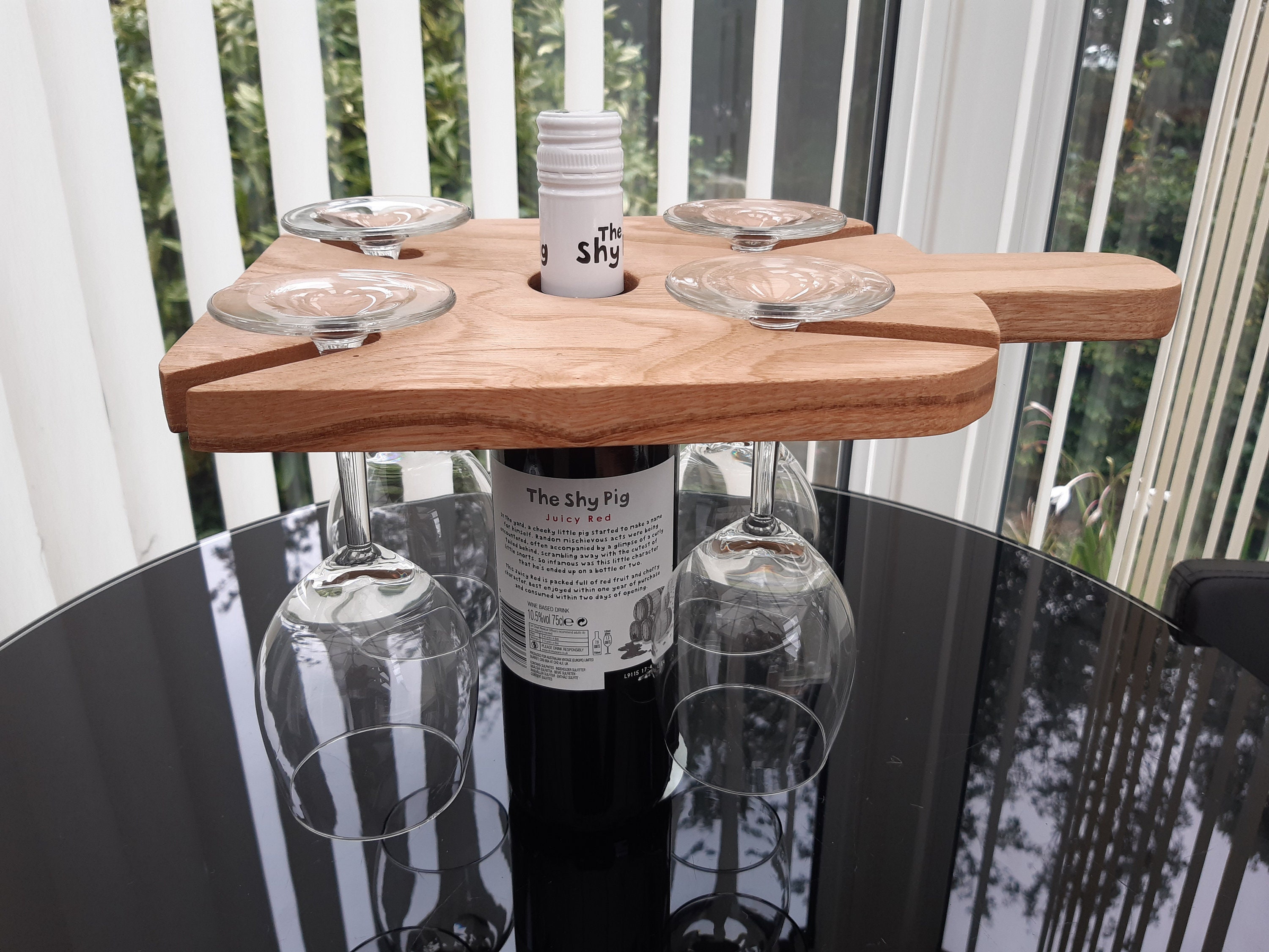Wine serving tray Wine rack Glasses serving tray Wine Etsy