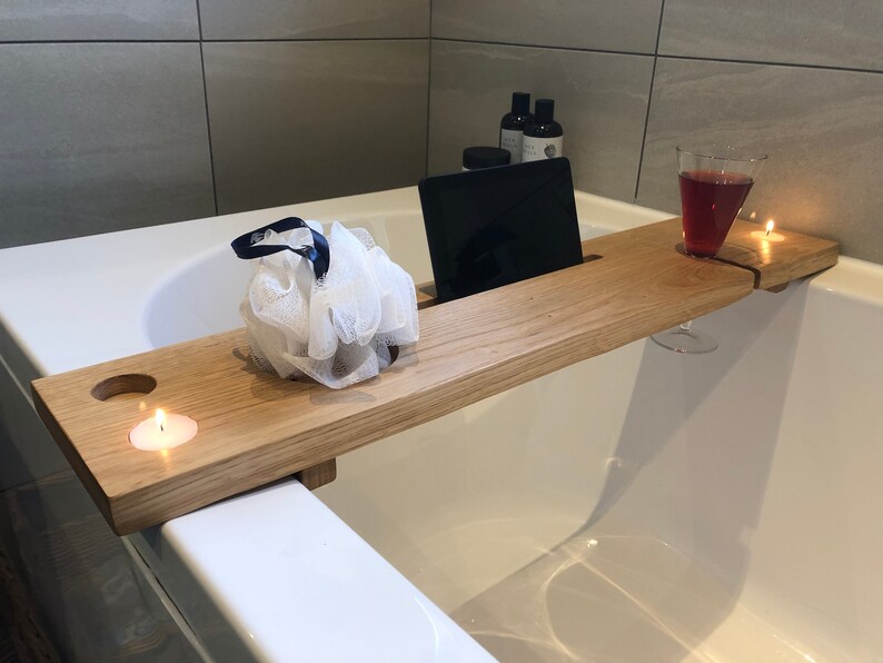 Bath caddy Oak bath caddy wooden bath tray bathroom Etsy