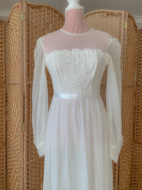 cottagecore lace maxi dress/vintage 1960s/peasant… - image 3