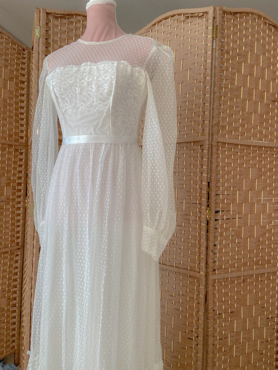 cottagecore lace maxi dress/vintage 1960s/peasant… - image 6