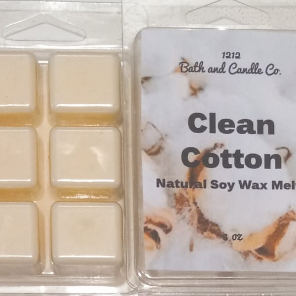 Clean cotton wax melts, soy wax melts, laundry wax melts, strong wax melts