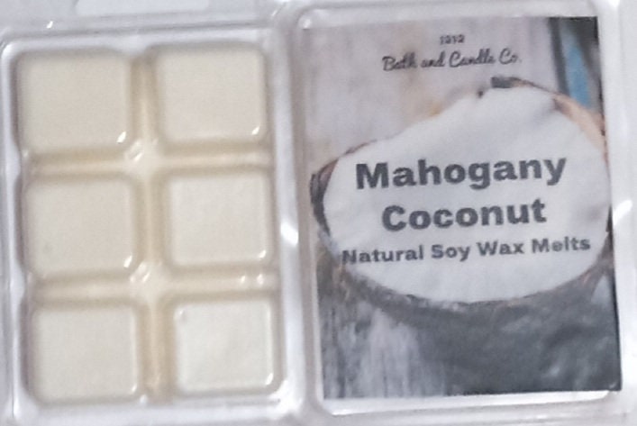Mahogany Coconut Wax Melt, 2 Oz Wax Melt Shot Cup, Soy Wax Melt