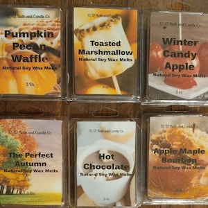 Strong fall wax melts, autumn wax melts, Christmas melts, winter wax melts, soy wax melts, fall decor, stocking stuffer, gift for her