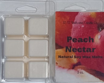 Peach nectar wax melts, soy wax melts, fruity wax melts, strong wax melts