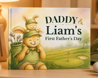 Personalized First Father's Day Golf Storybook for Dad & Baby Custom Name Keepsake