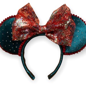 Green Velvet Christmas Minnie Ears