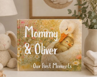 Livre bébé personnalisé, cadeau souvenir de nos premiers moments ensemble pour maman