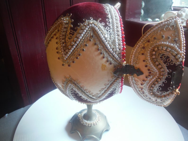 Ostrich Egg Trinket Holder Handmade