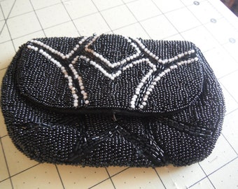 Black beaded purse