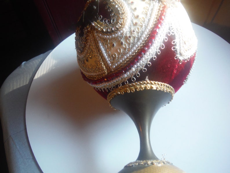 Ostrich Egg Trinket Holder Handmade