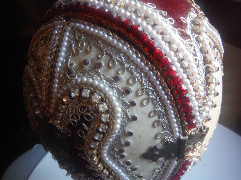 Ostrich Egg Trinket Holder Handmade