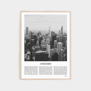 Chicago print, zwart-witposter, Chicago poster, Chicago Photo, Chicago Wall Art, Illinois Wall Art, Verenigde Staten