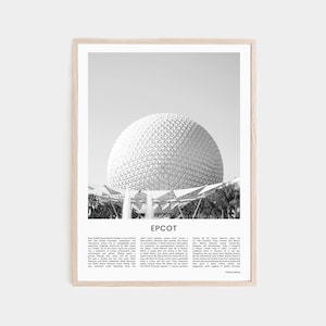 Epcot Print, Black and White Poster, Disney World Poster, Epcot Photo, Disney World Wall Art, Orlando Wall Art, USA