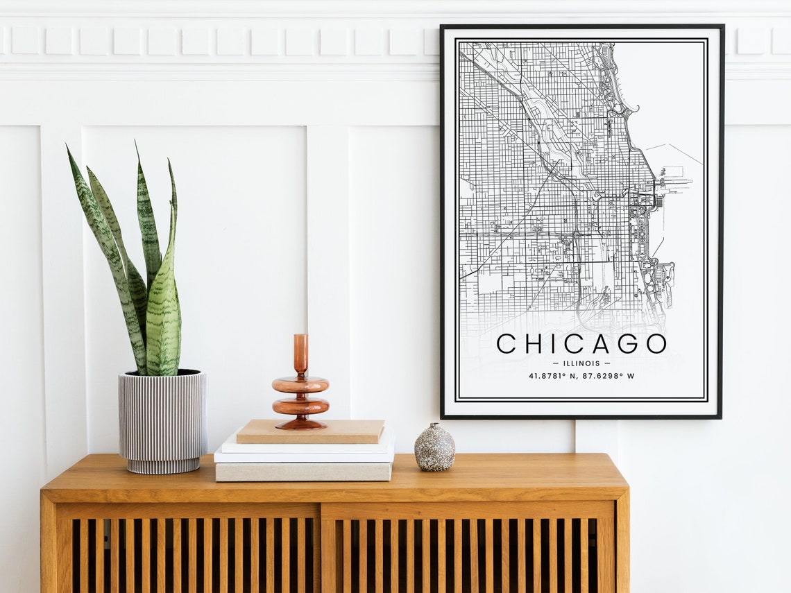 CHICAGO City Map Print Digital Download Map Printable Wall - Etsy