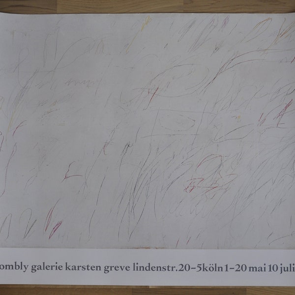 Cy Twombly, original exhibition poster 1977, abstraction, grafic sign, calligraphy . LAST AVAILABLE