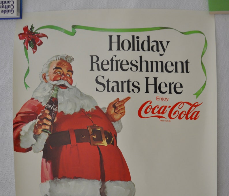 original poster USA 1998 Coca Cola Christmas Santa Claus, drink, bar, pub, kitchen image 2