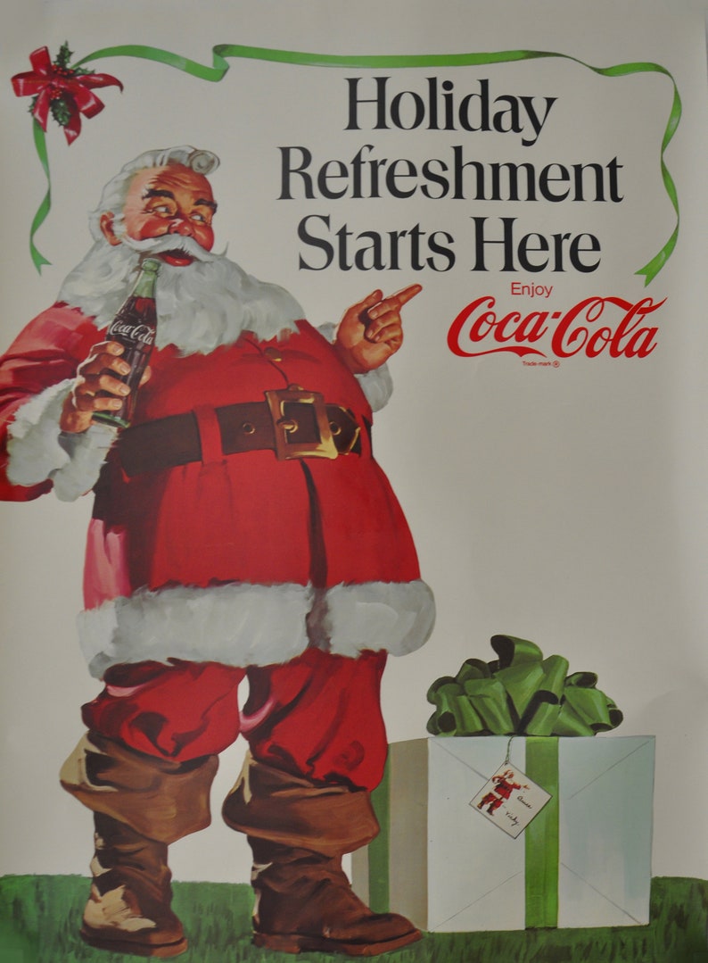 original poster USA 1998 Coca Cola Christmas Santa Claus, drink, bar, pub, kitchen image 1