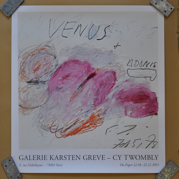 Cy Twombly  original exhibition poster "Venus", abstraction, Gallery Karsten Greve, Paris, mint, calligraphy