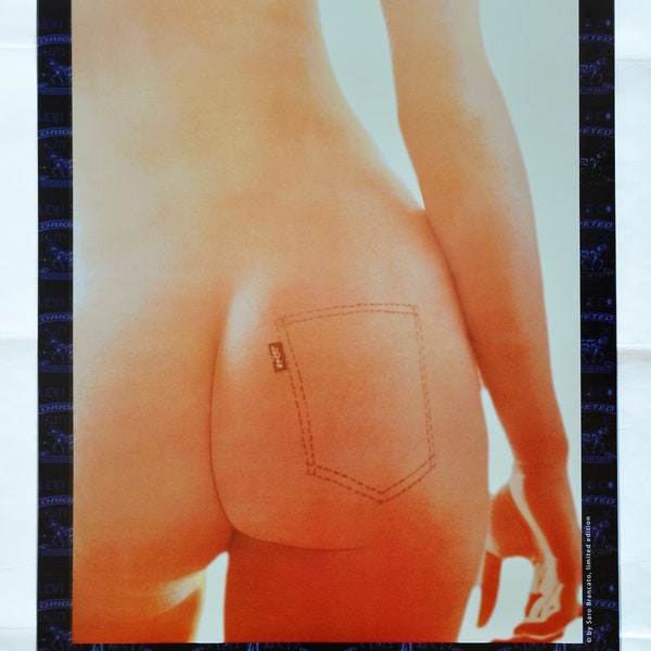Jeans Levi's , Omaggio a Ida Van Bladel, poster design originale, firmato a mano , edizione limitata,