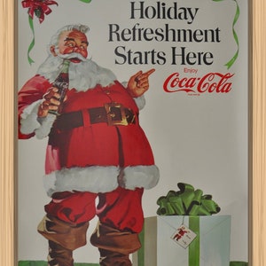 original poster USA 1998 Coca Cola Christmas Santa Claus, drink, bar, pub, kitchen image 7