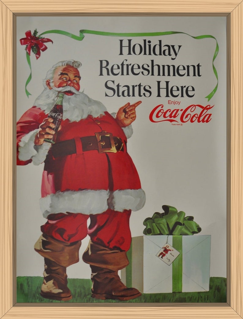 original poster USA 1998 Coca Cola Christmas Santa Claus, drink, bar, pub, kitchen image 7