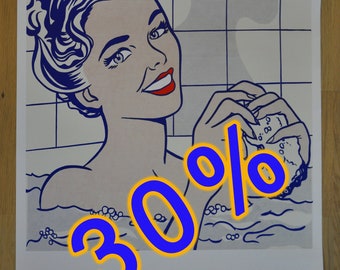 Roy Lichtenstein "Woman in bath" poster originale nuovo