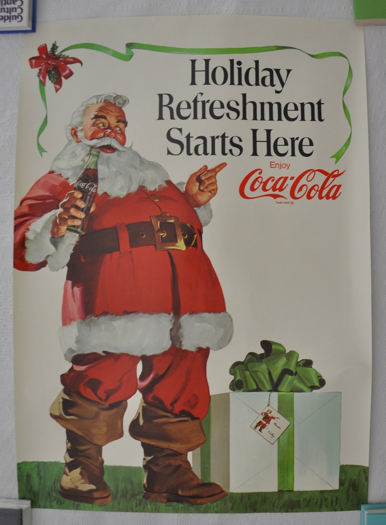 original poster USA 1998 Coca Cola Christmas Santa Claus, drink, bar, pub, kitchen image 6