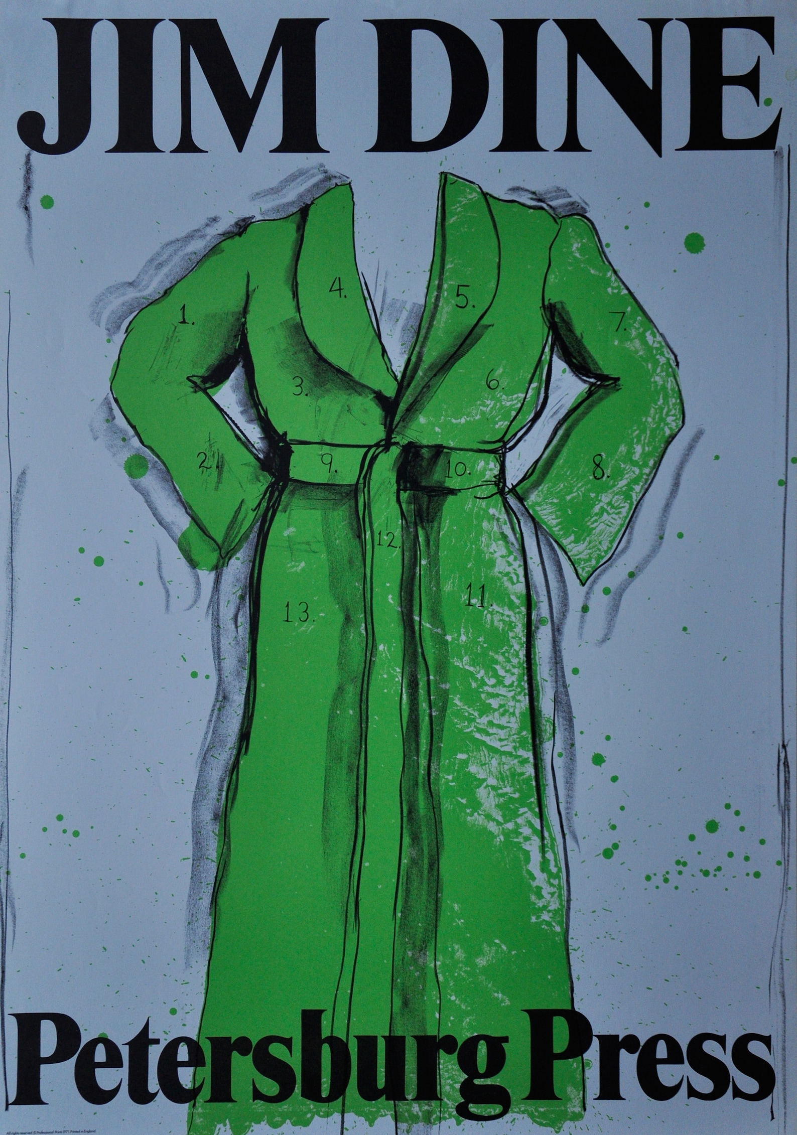 Jim Dine 1971 Green Robe Original Poster Stone Lithography - Etsy