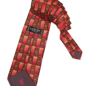 Corbata de seda con monograma y estampado gráfico de Lanvin