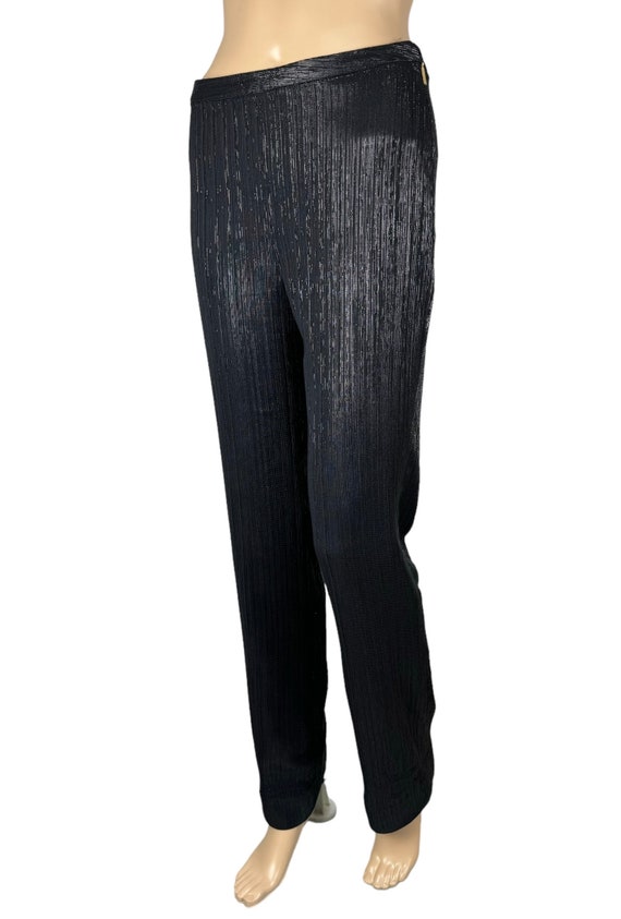 S/S 2001 Gianni Versace Metallic Lurex Pants Silk… - image 1
