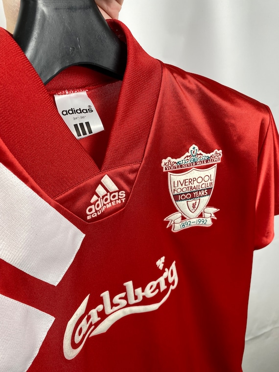 Liverpool Adidas Equipment 1992 1993 100 YEARS HOME Jersey Vintage