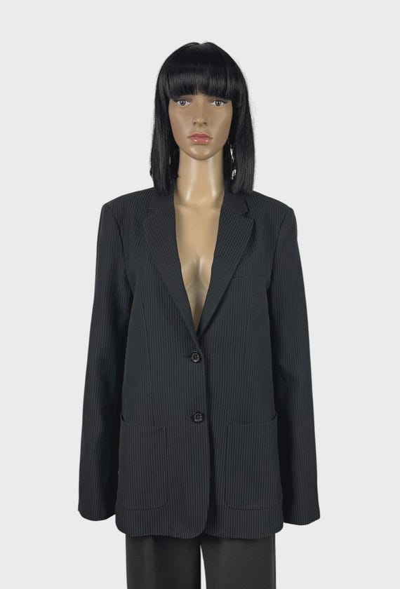 Alexander McQueen, Alexander Mcqueen Vintage Striped Blazer Wool Cotton size 46