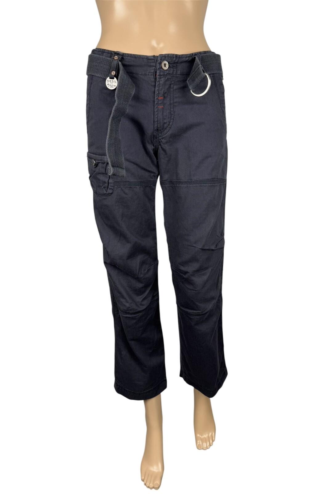 Diesel Vintage 00s Belted Pants Cropped - Etsy