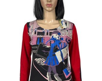 Custo Barcelona プリント マルチカラー 長袖 サイズ 3 デッドストック ヴィンテージ