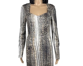 Roberto Cavalli Class Dress Animal Print Knee Length IT44 US10 Vintage