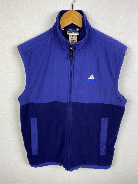 ★adidas★ 3S Fleece Vest Navy Adidas Vintage 1990s Fleece Vest Size S - Etsy