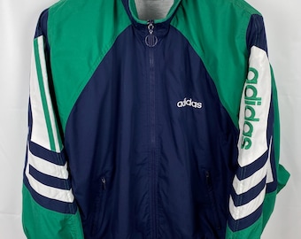 ADIDAS Track Jacket 80's Vintage Bluz Zip up Women Size M